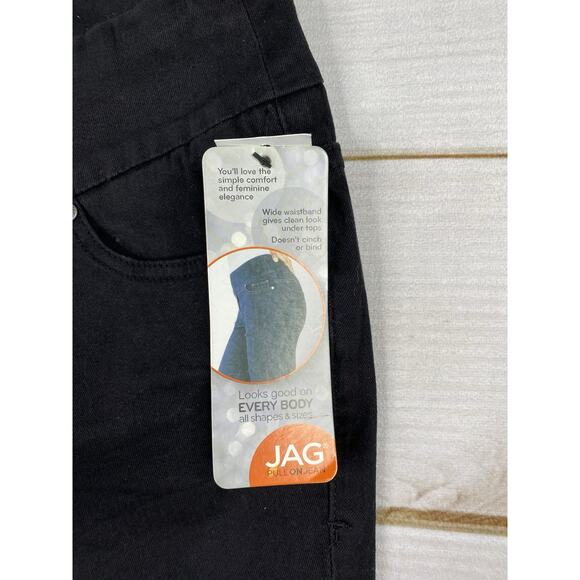 Jag Jeans Womens 16 Black Slim Leg Pull On Stretch Pants Hi Rise Elastic NWT - Picture 3 of 12